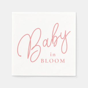 Baby i Bloom Peach Färg Hand Lettered Script Pappersservett