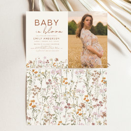 Baby i Bloom Photo Baby Shower Garden Inbjudningar