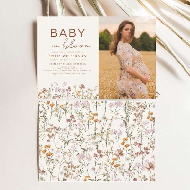 Baby i Bloom Photo Baby Shower Garden Inbjudningar (Skapare uppladdad)