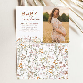 Baby i Bloom Photo Baby Shower Garden Inbjudningar