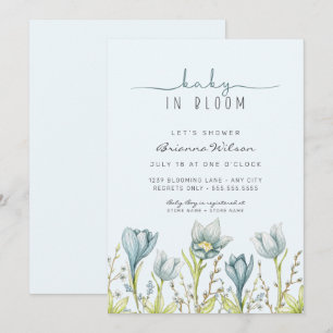 Baby i Bloom-pojkens babyduschinbjudan Inbjudningar