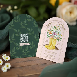 Baby i Bloom Rain-stövlar Blommigt Garden Baby Sho Inbjudningar