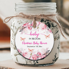 Baby i Bloom Ro Baby Shower Gåvor Etiketter