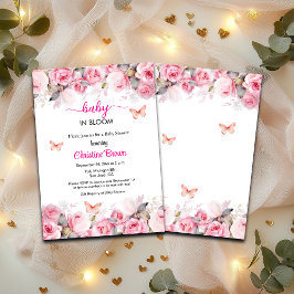 Baby i Bloom Ro Baby Shower-inbjudan Inbjudningar