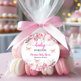 Baby i Bloom Ro Baby Shower Runt Klistermärke