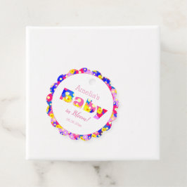 Baby i Bloom Rosa Baby Shower Gåvor Etiketter