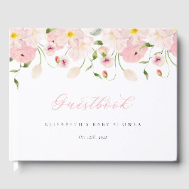 Baby i Bloom Rosa Bebis Shower Gästböcker