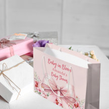 Baby i Bloom rosa  blommigt Baby Shower