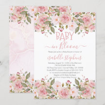 Baby i Bloom Rosa Blommigt Baby Shower