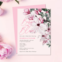 Baby i Bloom Rosa Blommigt Baby Shower