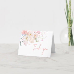 Baby i Bloom Rosa Blommigt Baby Shower Tack Kort
