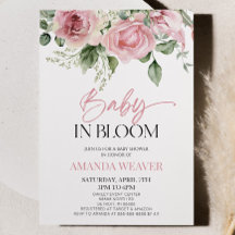 Baby i Bloom Rosa Blommigt Blommor Baby Shower