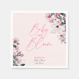 Baby i Bloom Rosa Blommigt Girl Baby Shower Pappersservett