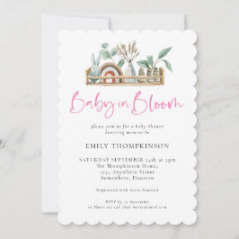 Baby i Bloom Rosa Boho Girl Shower-inbjudan Inbjudningar