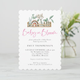 Baby i Bloom Rosa Boho Girl Shower-inbjudan Inbjudningar