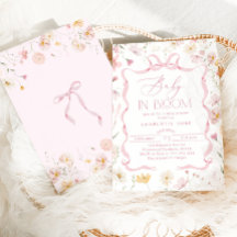 Baby i bloom Rosa Bow-babyduschen ram