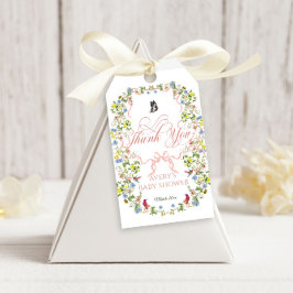 Baby i Bloom Rosa Bow Blommigt Girl Baby Shower Presentetikett