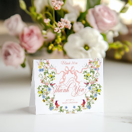Baby i Bloom Rosa Bow Blommigt Girl Baby Shower Tack Kort
