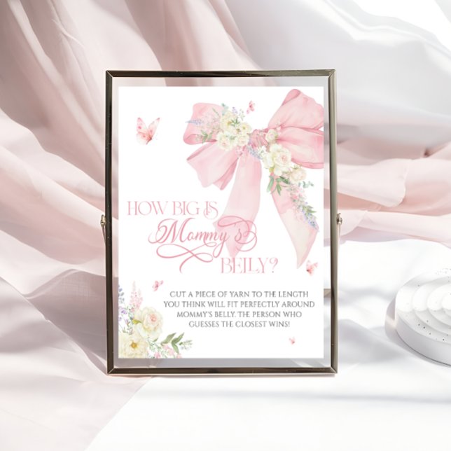 Baby i Bloom Rosa Bow How Big is Mamma Belly Poster (Skapare uppladdad)