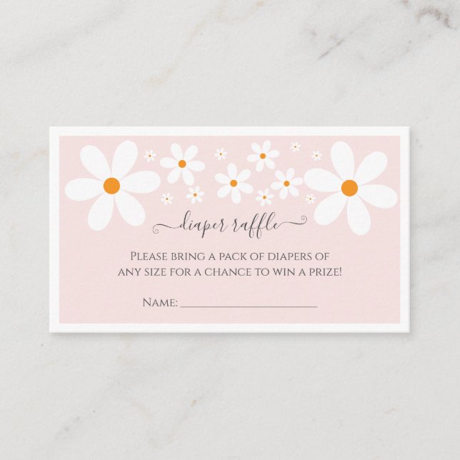 Baby i Bloom Rosa Daisy Baby Shower Tilläggskort (Framsida)