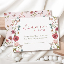 Baby i Bloom Rosa Diaper Raffle Baby Shower Tilläggskort