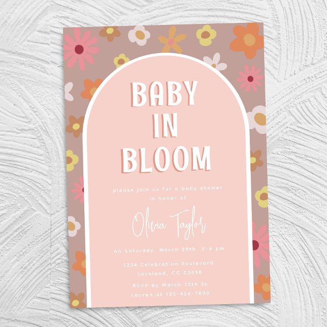 Baby i Bloom Rosa Girl Baby Shower Inbjudningar (Skapare uppladdad)