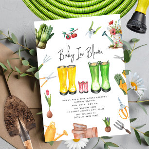 Baby i Bloom Rosa Rain Boots blommar  Inbjudningar
