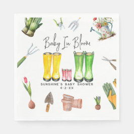 Baby i Bloom Rosa Rain Boots Garden Baby Shower Pappersservett