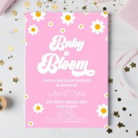 Baby i Bloom Rosa Retro Daisy Blommor Baby Shower