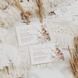 Baby i Bloom Rosa ros Blommigt  Girl Baby Shower Tilläggskort