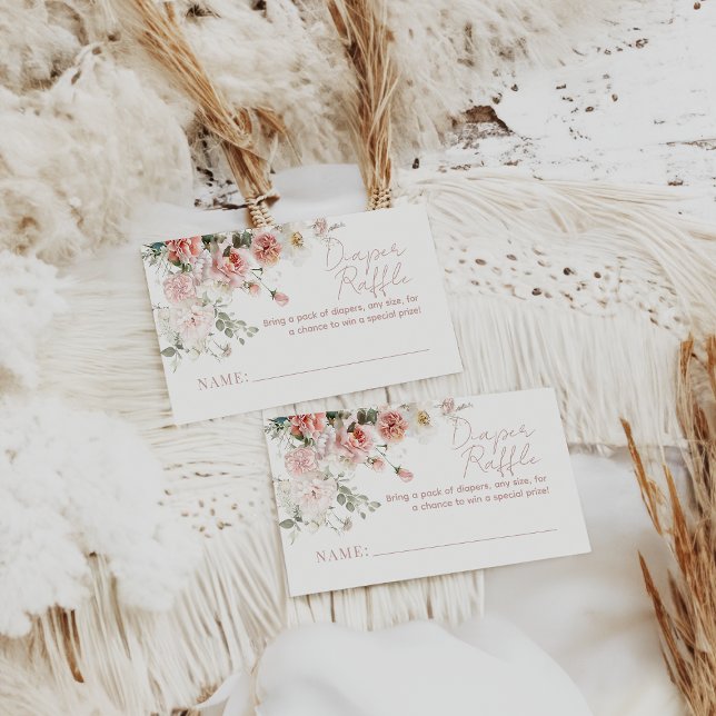 Baby i Bloom Rosa ros Blommigt  Girl Baby Shower Tilläggskort (Skapare uppladdad)