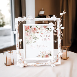 Baby i Bloom Rosa ros Girl Baby Shower Anpassnings Poster