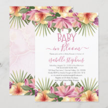 Baby i Bloom Rosa Tropical Blommigt Baby Shower In