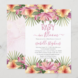 Baby i Bloom Rosa Tropical Blommigt Baby Shower In Inbjudningar
