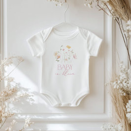 Baby i Bloom Rosa Wildblommor blommigt T Shirt