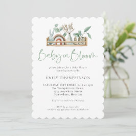 Baby i Bloom Sage Boho Leksak Shower-inbjudan Inbjudningar