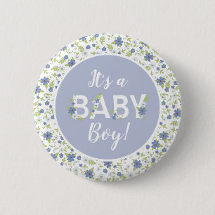 Baby i Bloom Shower Blue Vintage Flowers Boy Knapp