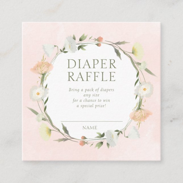 Baby i Bloom Shower Diaper Raffle Tilläggskort (Framsida)
