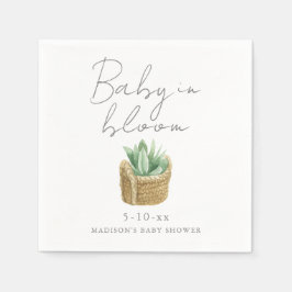 Baby i Bloom Simple Succule Baby Shower Pappersservett
