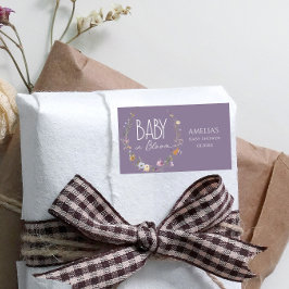Baby i Bloom Soft Lila Boho Wildblomma Rektangulärt Klistermärke
