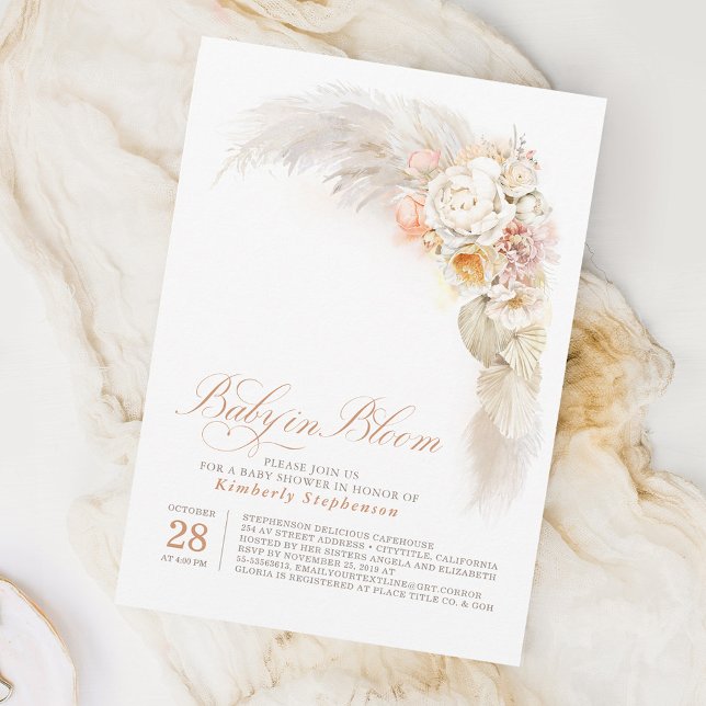 Baby i Bloom Soft Pastel Blommigt Baby Shower Inbjudningar (Skapare uppladdad)