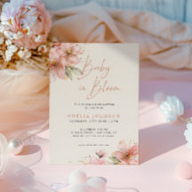 Baby i Bloom Soft Rosa Blommigt Baby Shower