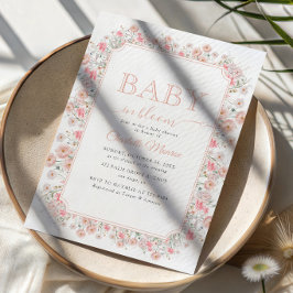 Baby i Bloom sommar äng blommor Baby Shower Inbjudningar