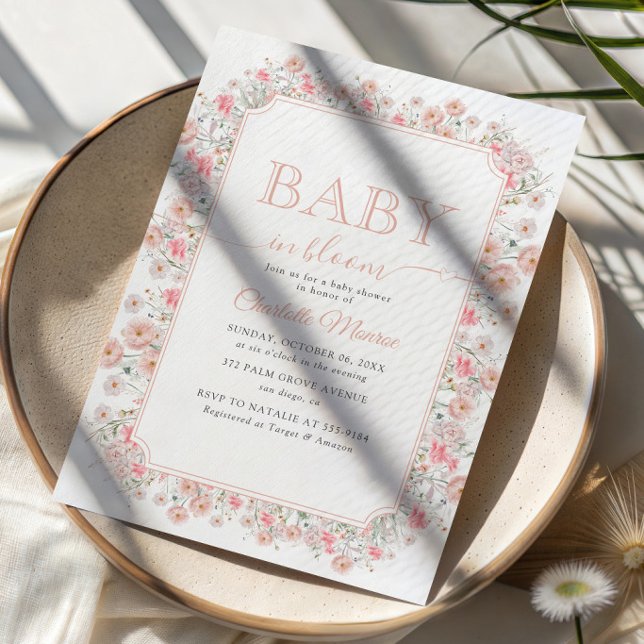 Baby i Bloom sommar äng blommor Baby Shower Inbjudningar (Skapare uppladdad)