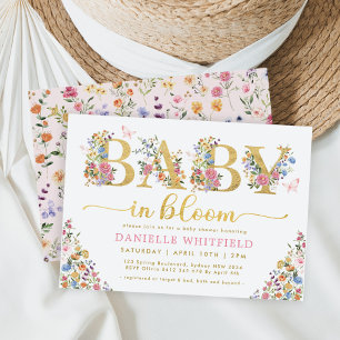 Baby i Bloom Söt Wildblomma Garden Shower Inbjudningar