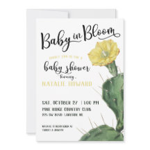 Baby i Bloom Succulent Baby Shower-inbjudan