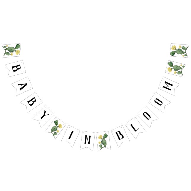 Baby i Bloom Succulting Bunting-banderollen Vimplar (Alla)