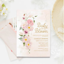 Baby i Bloom Summer Blommigt Baby Shower-inbjudan