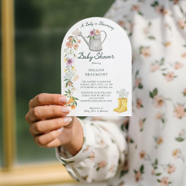 Baby i Bloom Summer Blommigt Garden Baby Shower Inbjudningar