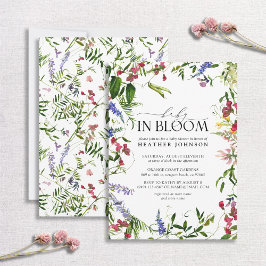 Baby i Bloom Summer Wildblomme Baby Shower Inbjudningar